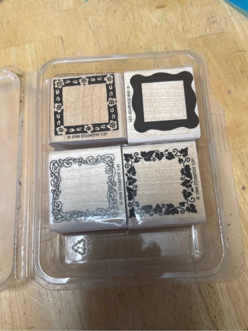 Stampin’ Up 1998 Vintage Fun Frames Wood Rubber Stamps Set of 4